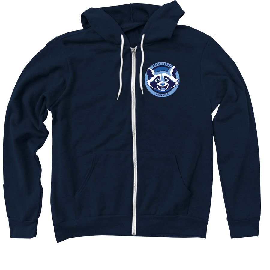 Bandit Logo Zip-up Hoodie, a Navy Zip Up Hoodie
