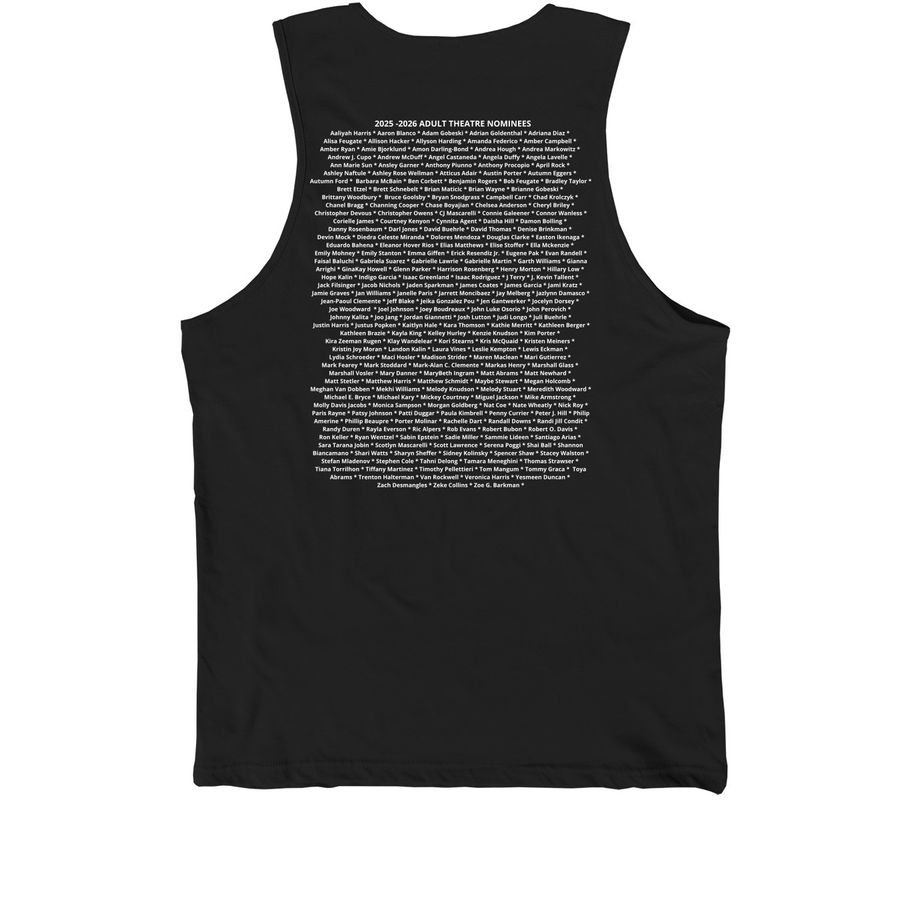 2026 ariZoni ADULT Ceremony Nominee Apparel, a Black Premium Cotton Tank (back-view)