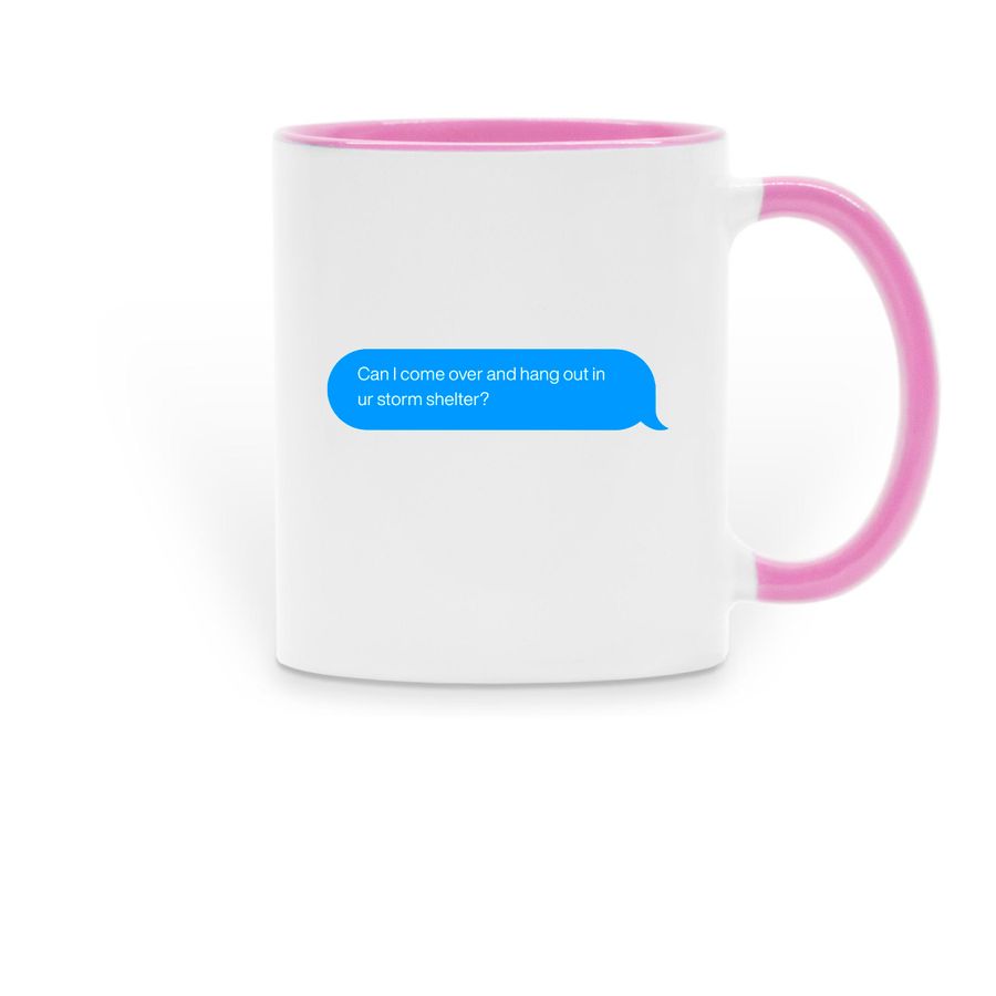 Tornado Texts, a Pink Two-Tone Ceramic Mug
