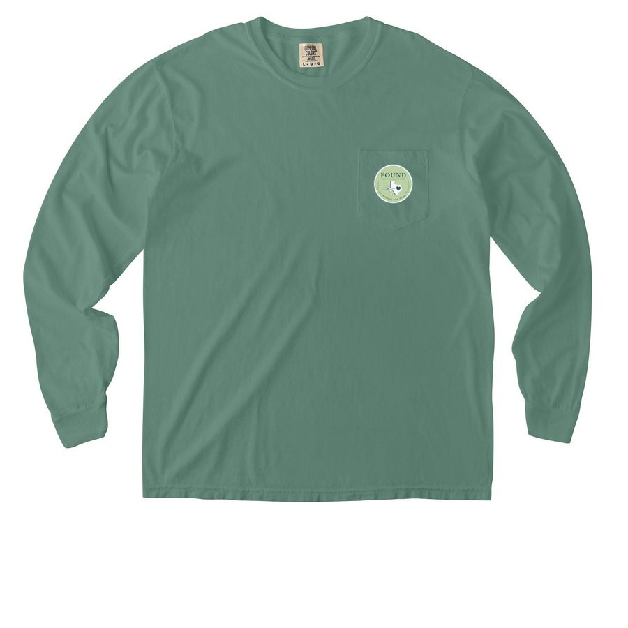 REVERENCE pocket T, a Light Green Comfort Colors Long Sleeve Pocket Tee