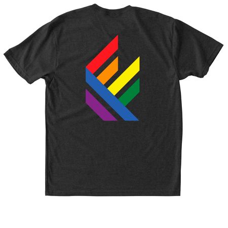 PRIDE MERCH, a Vintage Black Triblend Unisex Tee (back-view)