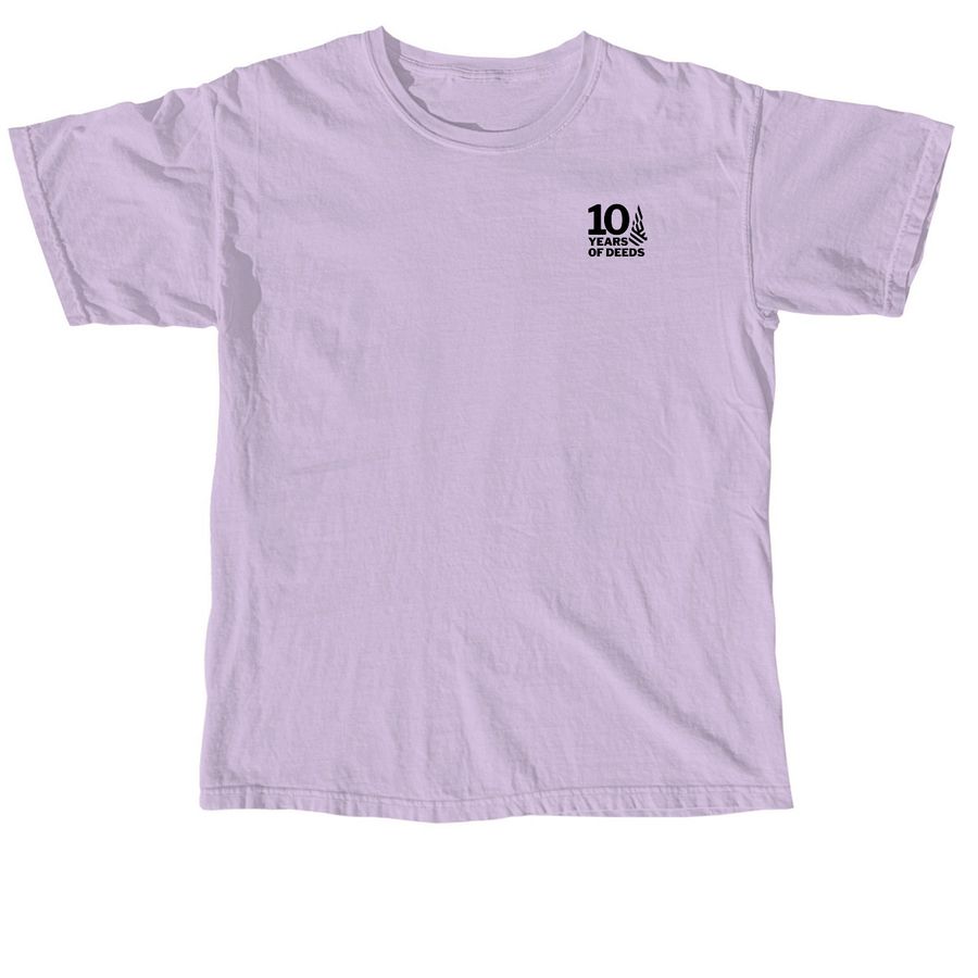 Decade of Deeds T-shirt, a Orchid Comfort Colors Unisex Tee