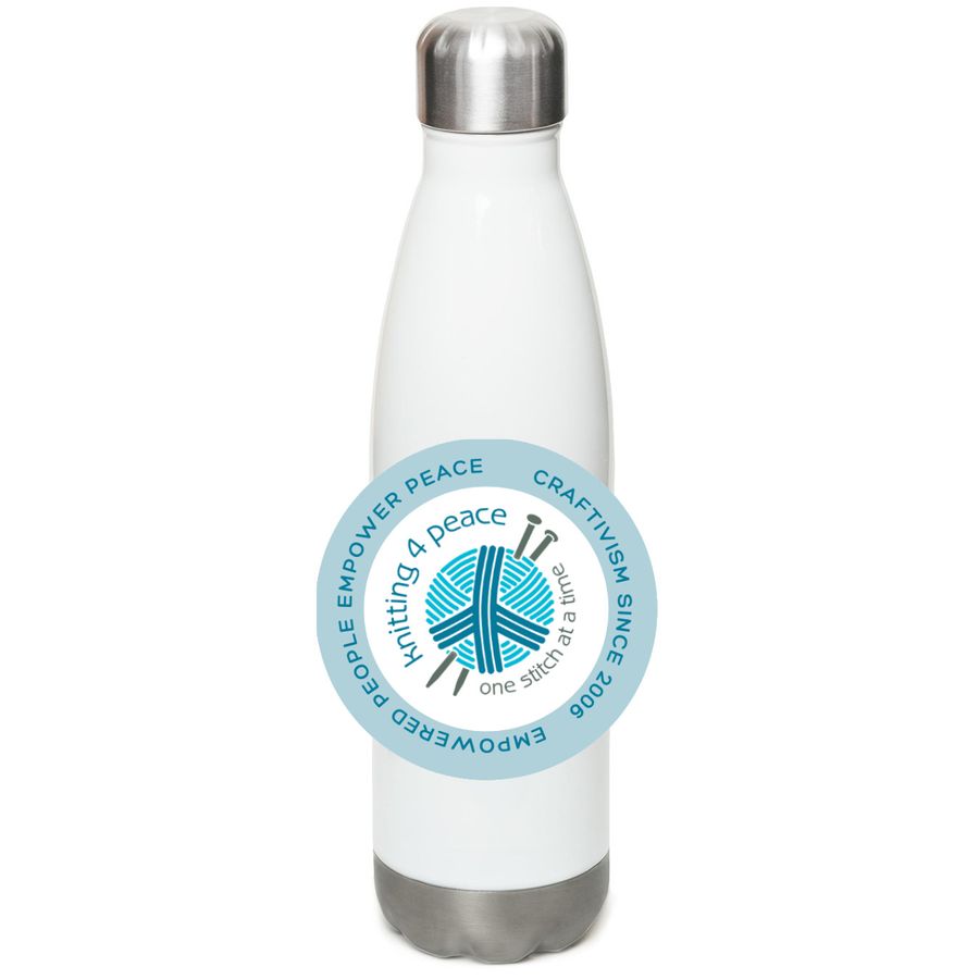 Water bottle: Empowered People, a White Stainless Steel Water Bottle