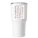 Nautical flags tumbler, a White Insulated Tumbler (back-view)