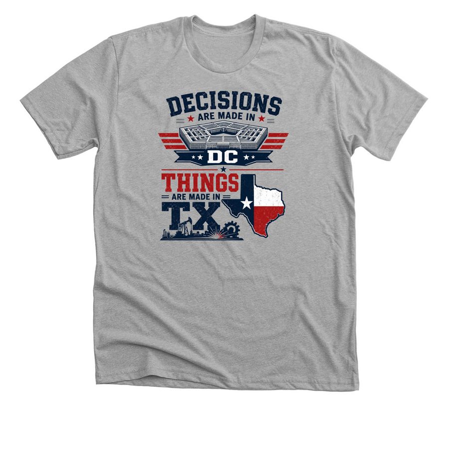 Decisions, a Athletic Heather Premium Unisex Tee
