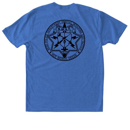 Badge n Logo, a Vintage Royal Triblend Unisex Tee (back-view)