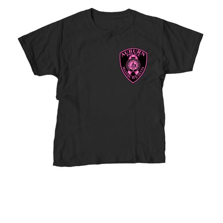 Auburn Police Pink Patch Project K9 Biza!, a Black Youth Unisex Tee