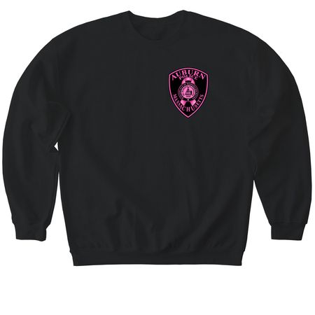 Auburn Police Pink Patch Project K9 Biza!, a Black Softstyle Crewneck Sweatshirt