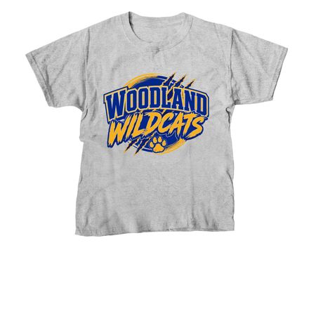 Woodland Elementary School- Blue/Gold, a Sport Grey Youth Unisex Tee