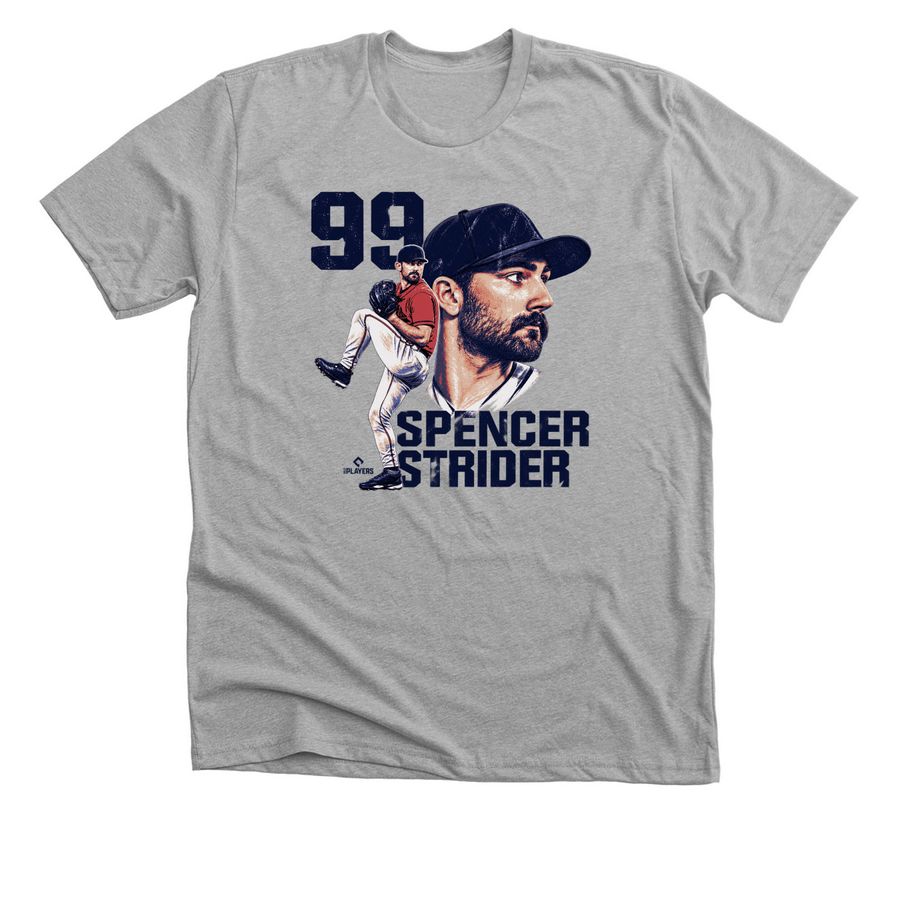 Spencer Strider Atlanta Braves Number 99 shir, a Athletic Heather Premium Unisex Tee