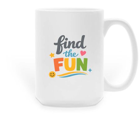 Find the Fun Mug, a White Large Coffee Mug
