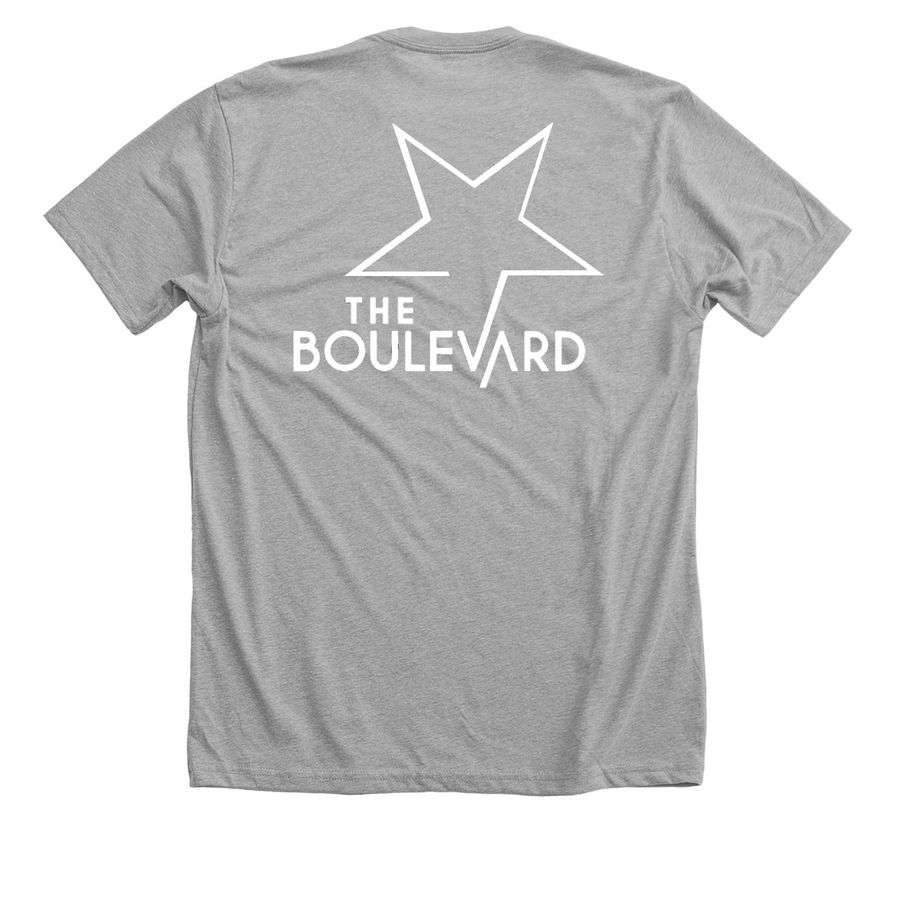 The Boulevard Shirts and Hoodies, a Athletic Heather Premium Unisex Tee (back-view)