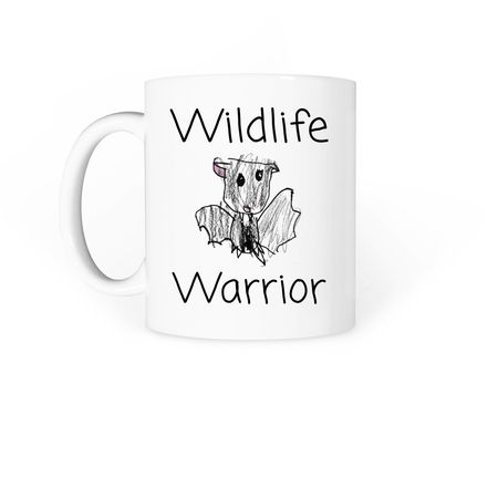 Wildlife Warrior Mug, a White Coffee Mug (back-view)