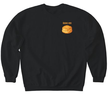Radio 1190 Biscuit - Flatiron Two Tone, a Black Softstyle Crewneck Sweatshirt