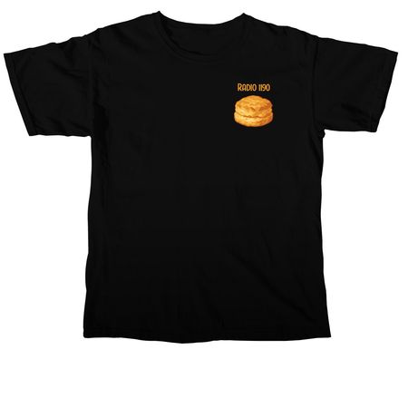 Radio 1190 Biscuit - Flatiron Two Tone, a Black Comfort Colors Unisex Tee
