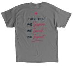 Chicago Women in Philanthropy&nbsp;(black text), a Charcoal Classic Unisex Tee (back-view)