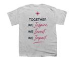 Chicago Women in Philanthropy&nbsp;(black text), a Sport Grey Youth Unisex Tee (back-view)