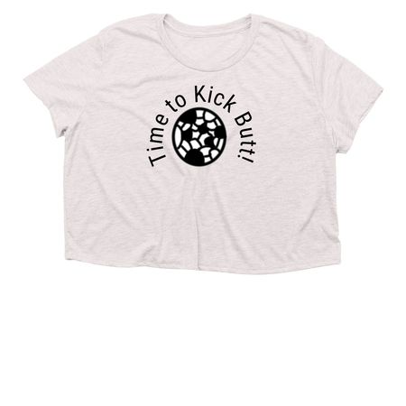 Soccer Design T-Shirt and More, a Heather Dust Women?s Flowy Cropped Tee