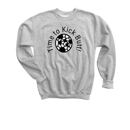 Soccer Design T-Shirt and More, a Sport Grey Youth Crewneck Sweatshirt