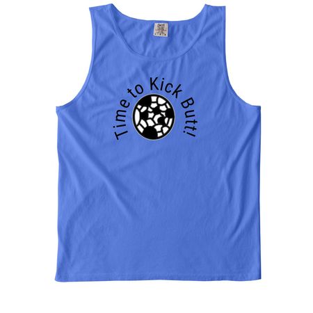 Soccer Design T-Shirt and More, a Flo Blue Comfort Colors Tank Top