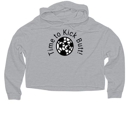 Soccer Design T-Shirt and More, a Grey Heather Women?s Lightweight Cropped Hoodie