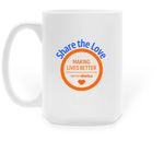 Share the Love Mug, a White Large Coffee Mug (back-view)
