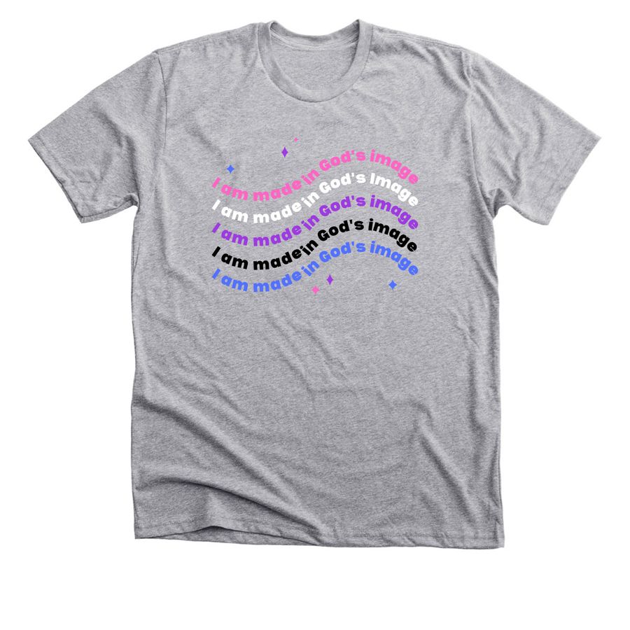 Genderfluid In God's Image&nbsp;, a Athletic Heather Premium Unisex Tee