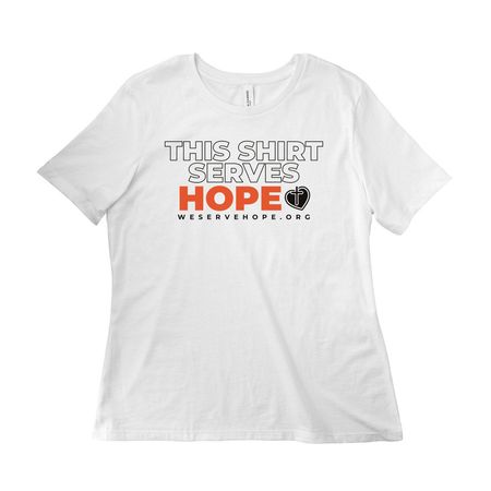 This Shirt Serves Hope - Light, a White Women?s Relaxed Cotton Tee