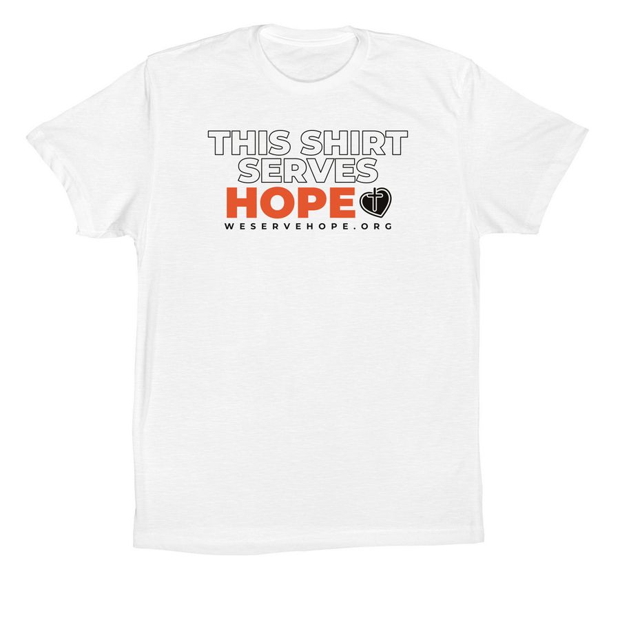 This Shirt Serves Hope - Light, a White Premium Cotton Tee