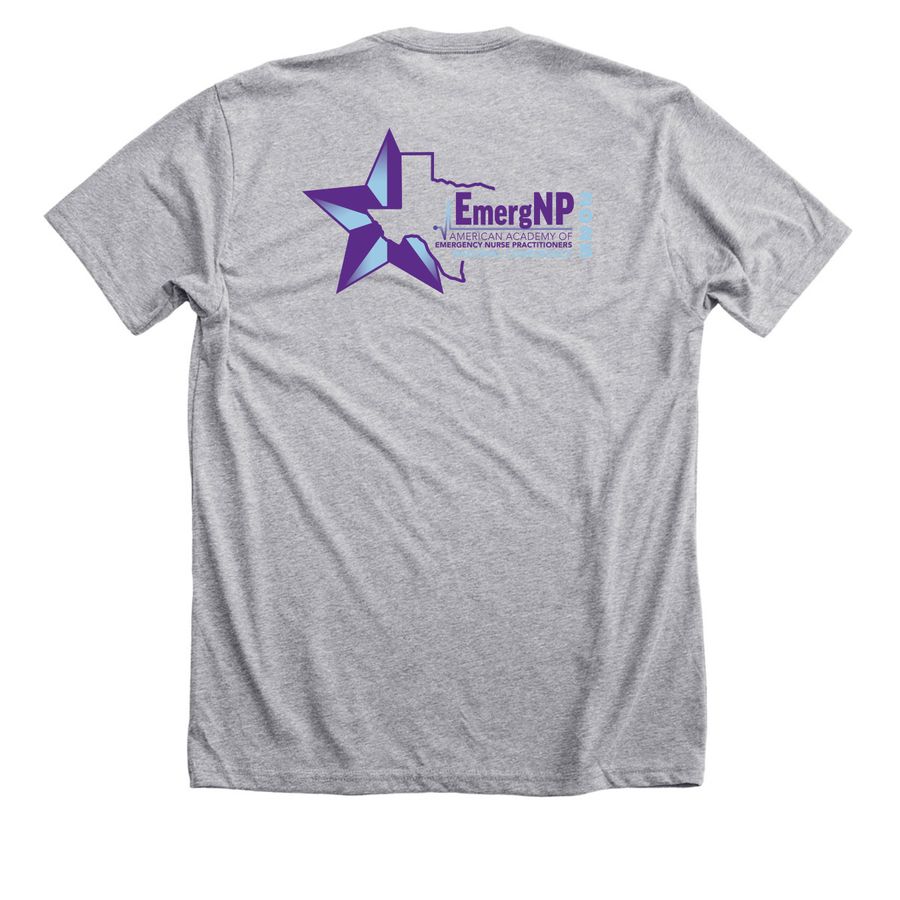 EmergNP 2025 Conference Shirt, a Athletic Heather Premium Unisex Tee (back-view)