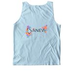 Tees and Tanks, a Chambray Comfort Colors Tank Top (back-view)