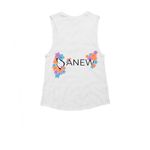 Tees and Tanks, a White Women's Muscle Tank (back-view)