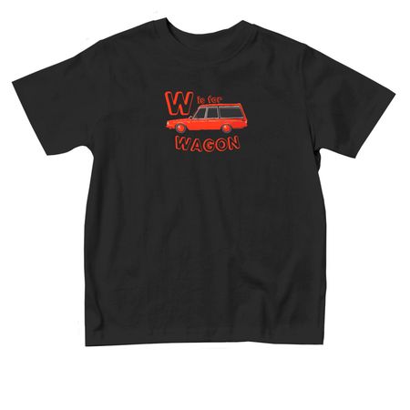 W is for Wagon (Toddler), a Black Toddler Tee