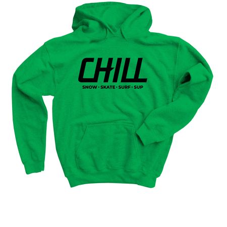 SNOW.SKATE.SURF.SUP, a Irish Green Youth Pullover Hoodie