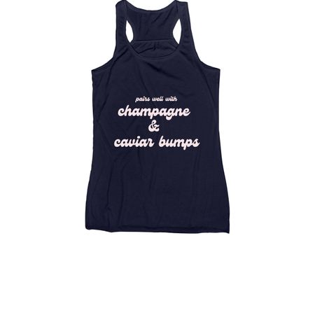 Champagne & Caviar Bumps, a Navy Women's Racerback