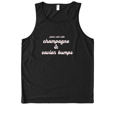 Champagne & Caviar Bumps, a Deep Black Allmade Eco Triblend Tank