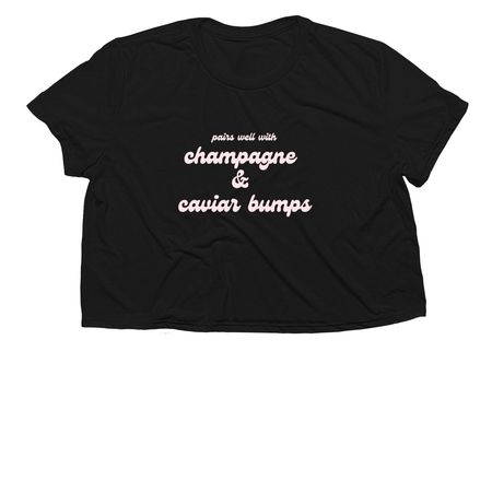 Champagne & Caviar Bumps, a Black Women?s Flowy Cropped Tee