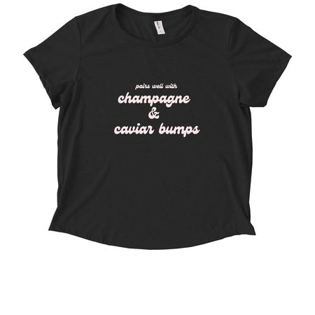 Champagne & Caviar Bumps, a Deep Black Allmade Eco Triblend Women?s Scoop Neck Tee