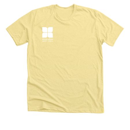 Ridgewood Baptist T-Shirts, a Heather Yellow Gold Premium Unisex Tee