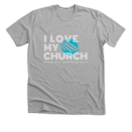 I Love My Church&nbsp;, a Athletic Heather Premium Unisex Tee