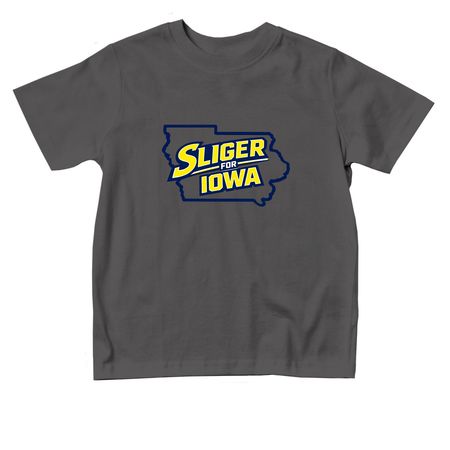 Sliger for Iowa, a Charcoal Toddler Tee