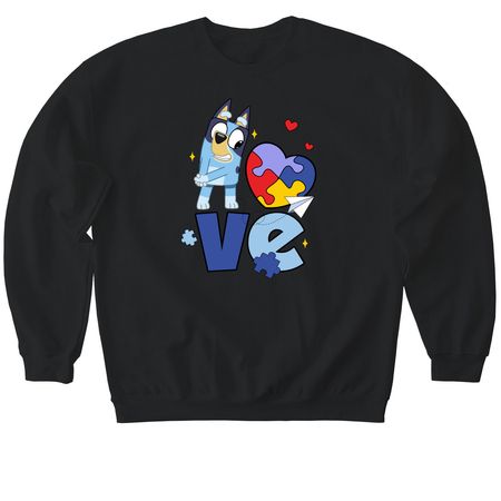 Autism Acceptance, a Black Softstyle Crewneck Sweatshirt