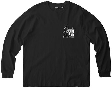 Logo on front. Mission on back., a Black Stanley/Stella Unisex Freestyler Heavyweight Long Sleeve Tee