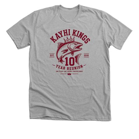 Reunion (MAROON LOGO), a Athletic Heather Premium Unisex Tee