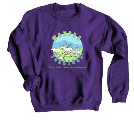 Wander Together, a Purple Crewneck Sweatshirt