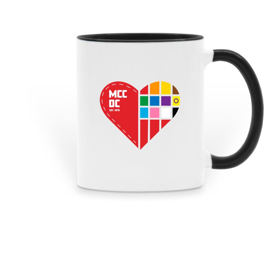 A Cup of Divine - Heart Style, a Black Two-Tone Ceramic Mug