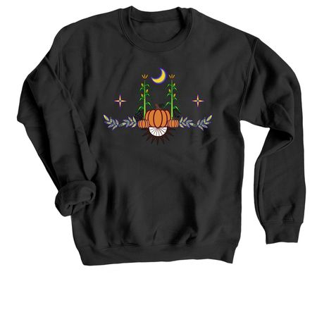 Harvest, a Black Crewneck Sweatshirt