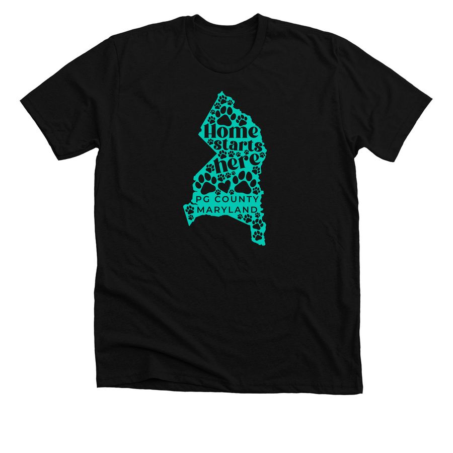 Home Starts Here PG Pride, a Solid Black Blend Premium Unisex Tee