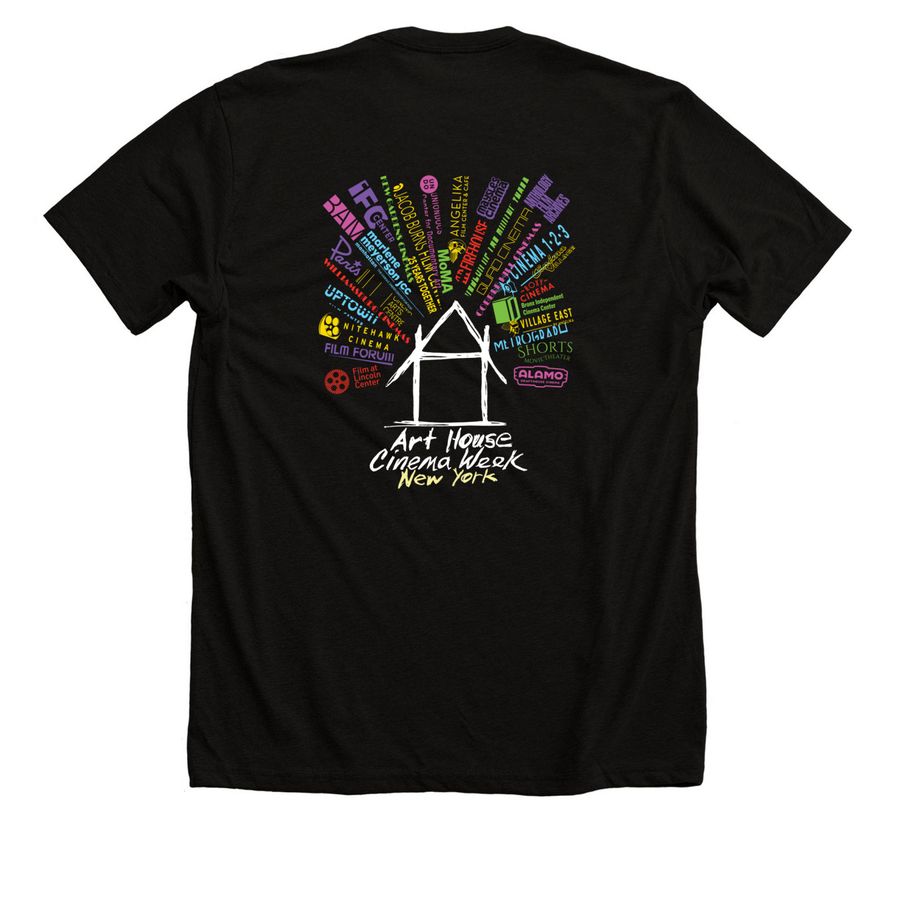 Art House Cinema Week Merch Stand, a Solid Black Blend Premium Unisex Tee (back-view)