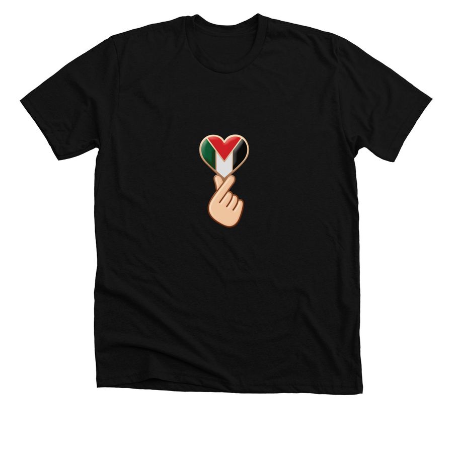 Heart for Palestine ????, a Solid Black Blend Premium Unisex Tee